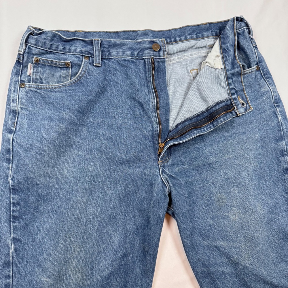 Carhartt Traditional Fit Jeans Mens 42x34 Blue Denim Work Pants